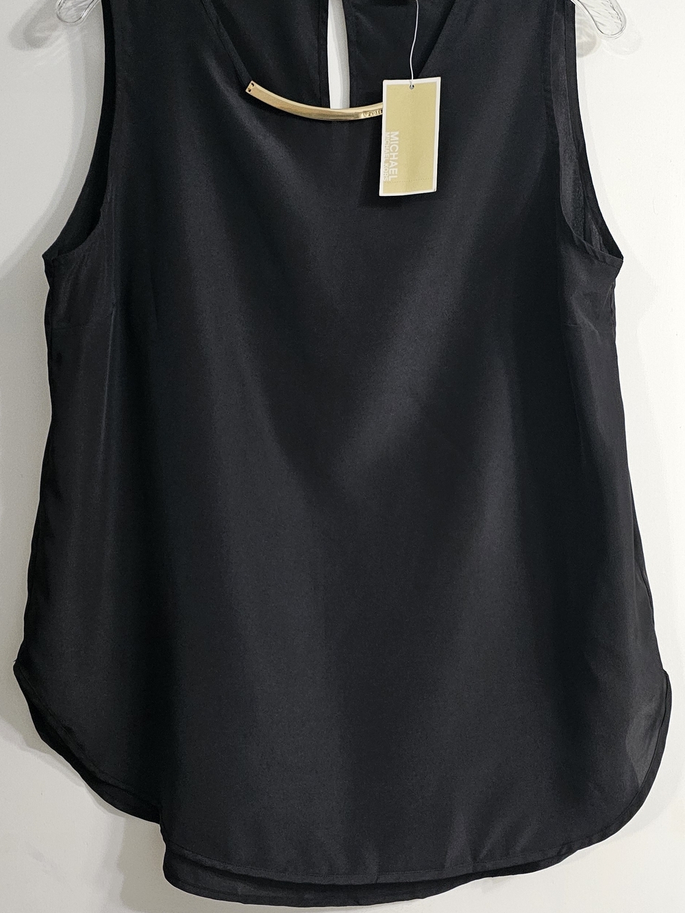 Michael Kors Black Blouse with Gold Neck Bar - Picture 4 of 6
